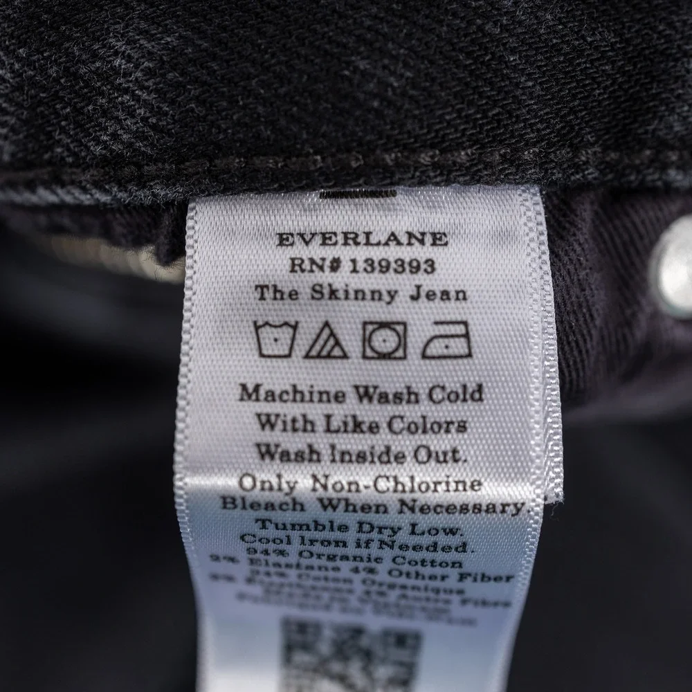 Everlane‎ Uniform The Skinny Jean Black Wash Men's Size 31x34 Organic Cotton - Picture 8 of 13